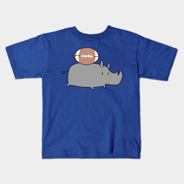 Football Rhino Kids T-Shirt by saradaboru